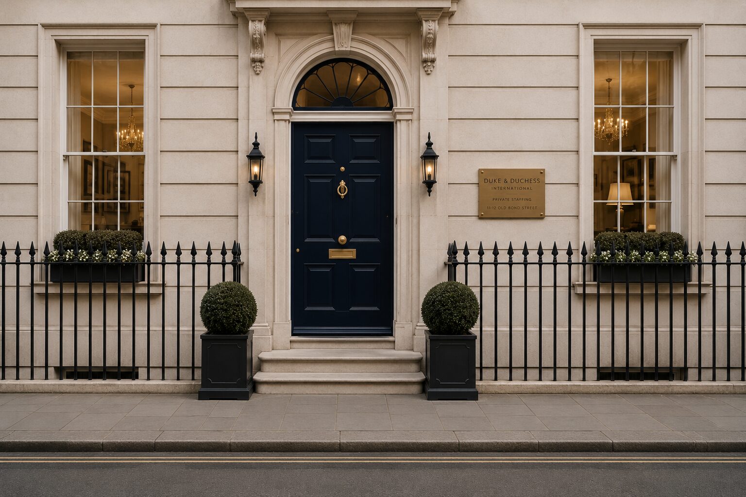The Duke and Duchess International office entrance at 11-12 Old Bond Street, Mayfair